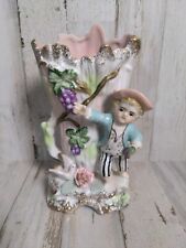 Antique Camille Naudot  French Victorian Figurine Vase, Boy Picking Grapes, 7