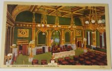 PENNSYLVANIA postcard Inside Senate Chamber State Capitol Harrisburg 1940's PA picture