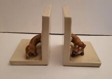 Vintage 1978 Fitz And Floyd Dog Bookends Looking Through Wall F&F picture
