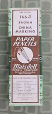 BOX VINTAGE BLAISDELL CHINA MARKERS Brown 12 PENCILS One Dozen 166-T Sealed picture