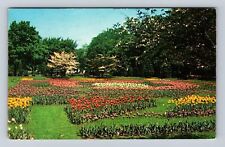 Erie PA-Pennsylvania, Erie Cemetery, Sunken Garden, Vintage c1964 Postcard picture
