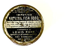 Rare 1920s Fish Food Tin Ruhe Exotic Animal lmporter Bowery NY Pure Food Act VTG picture