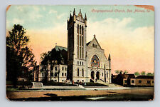 DB Postcard Des Moines IA Iowa Congregational Church picture