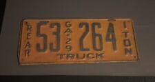 1929 Georgia License Plate REAR 1TON TRUCK picture