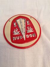 VTG 1950s Wheaties Cereal Premium HUDSON Car Emblem Badge Metal Plate Topper picture