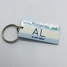 Vtg Minnesota Souvenir 10,000 Lakes License Plate Keychain Personalized AL picture