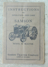 Antique GM Samson Model M Tractor Instructions / Manual, Janesville Wisconsin picture