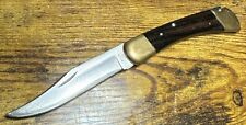 Buck 110 Hunter Folding Blade Knife~Vintage 1972-1986~Rounded Brass Bolsters picture