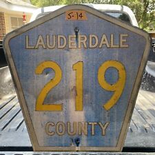 Authentic Retired Lauderdale County Alabama Road Street Sign 219 24