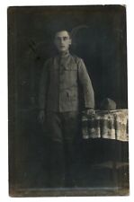 WWI soldier studio portrait RPPC Narcisco Reyes Manila blind stamp Philippines picture