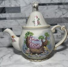 Disney Alice In Wonderland Porcelain Teapot Disney Parks Mad Hatter Cheshire Cat picture