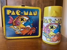Vintage 1980s Pac-Man Metal Lunch Box & Thermos Bally Midway / Aladdin picture