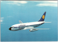 Vintage Postcard Lufthansa B737 Boeing Jet Plane Airline 1980 Germany Flying picture