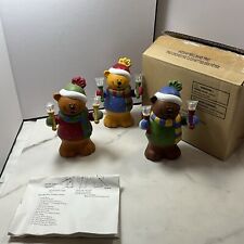 Avon Holiday Bell Bear Trio Musical Christmas READ Description picture