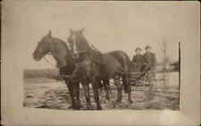 Horse Drawn Wagon Postal Cancel Appears to be Perham Minnesota RPPC picture