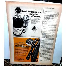 1967 Weaver Scopes and Black And White Scotch Whiskey Dog Vintage Print Ad 60s O picture
