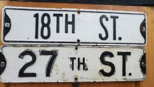 REAL Vintage Porcelain 18th Street Name Sign 18th Street picture