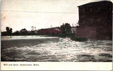 Postcard 1913 Mill Dam Hutchinson Minnesota D4 picture