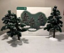 Department Dept 56 Village Accessories Frosted Spruce Set Of 3 TREES picture