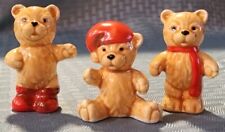 3 Goebel West Germany Figurine Teddy Bear with Red Hat, Red Scarf, Red Boots picture