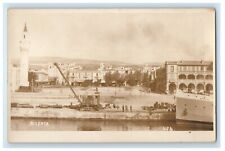 c1920's Tunisia Square Crane Port Bizerta RPPC Photo Unposted Vintage Postcard picture