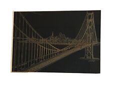 Signed Paul Van De Pol Brass Etching Framed Golden Gate Bridge, 10”X 8” picture