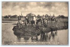 c1910's In Full Panoply Otoe Indian Braves Riding Horse Scene Unposted Postcard picture