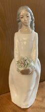 Vintage Dalia Handcrafted Porcelain Figurine Girl With Basket Of Flowers picture