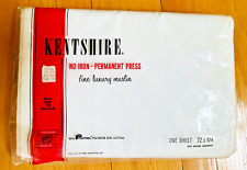 Vintage Kentshire No Iron Permanent Press Luxury Muslin Sheet 72 x 104 Packaged picture