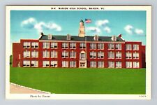 Marion VA-Virginia, Marion High School, Exterior, Vintage Postcard picture