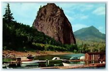 c1950's Boats On Shore Line Grove 900 Feet Beacon Rock Washington WA Postcard picture