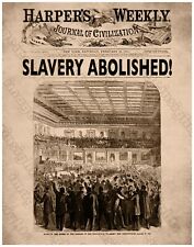 13th AMENDMENT HARPER'S SLAVERY ABOLISHED1865 Restored Engraving RP/Poster 11x14 picture