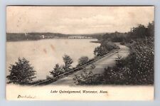 Worcester MA-Massachusetts, Lake Quinsigamond, Antique, Vintage c1907 Postcard picture