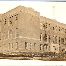 c1910s Manilla IA RPPC High School Building Real Photo Construction Site PC A106 picture