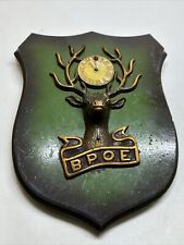 Vintage Elk's B.P.O.E. Wood Metal Plaque Used Ra36 picture