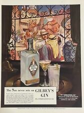 Rare 1941 Original Vintage Gilbeys Gin Cocktail Liquor Man Cave Advertisement AD picture