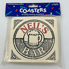 Vintage NEIL's BAR Cardboard Coasters Gibson 1993 Made in USA NIP picture