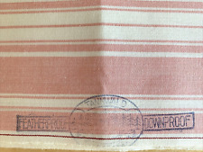 NEW 1930s Vintage Antique PILLOW TICKING Fabric PINK Ivory Stripe Czechoslovakia picture