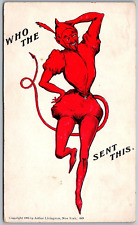 DEVIL Who The Devil Sent This 1905 Postcard by Arthur Livingston picture