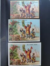 ca 1900 Christopher Columbus Colon Trade Cards (3) Spain Chocolate Explorer picture