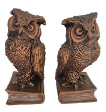 Vintage 1960s MCM Owl Midcentury Resin Bookends picture