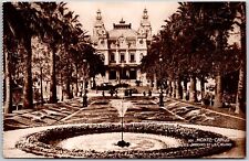 Monte-Carlo Monaco Les Jardins Et Le Casino Real Photo RPPC Postcard picture