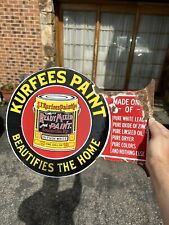 RARE 1930s Kurfees Paints Flange Sign Advertising Sign Porcelain Sign Louisville picture