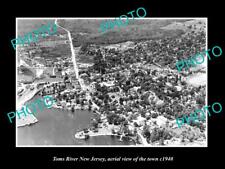 OLD LARGE HISTORIC PHOTO OF TOMS RIVER NEW JERSEY AERIAL VIEW OF THE CITY 1940 3 picture