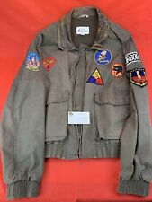Vintage Military Veteran Patched Aviator Flight Jacket Souvenir Patches picture
