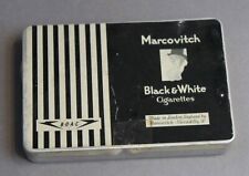 BOAC AIRLINE MARCOVITCH BLACK AND WHITE LONDON CIGARETTE TIN B.O.A.C. AIRWAYS picture