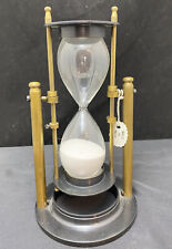 Rotating Brass Sand 3 Minute Timer Hourglass Vintage picture