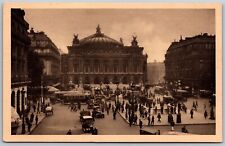 Vtg France Paris Place de l'Opera 1910s Old View Postcard picture