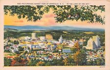 Asheville NC North Carolina Skyline Sunset Downtown Aerial View Vtg Postcard B2 picture
