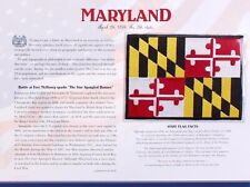 MARYLAND Willabee & Ward STATE FLAG PATCH HISTORY CARD United States Collection picture